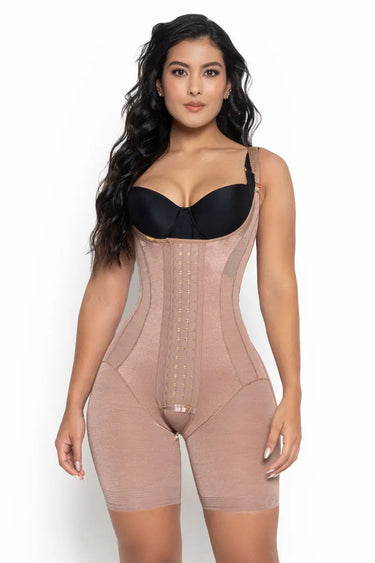 Faja luxury Fajitex ref 502536 coral - faja moldeadora media pierna, vista frontal