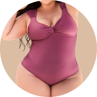 Vestido de baño con escote